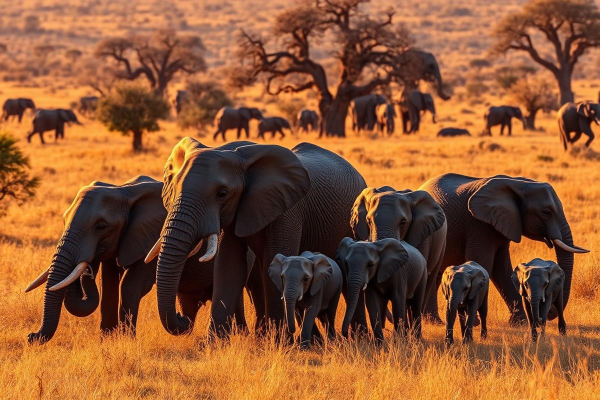 Elephant herd in Tarangire